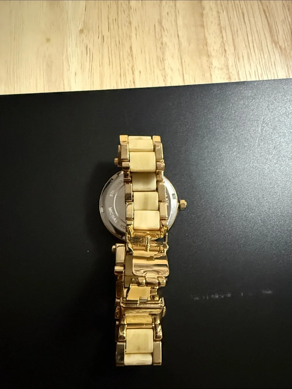 Michael Kors Gold and Cream Women's Crystal Accent Watch